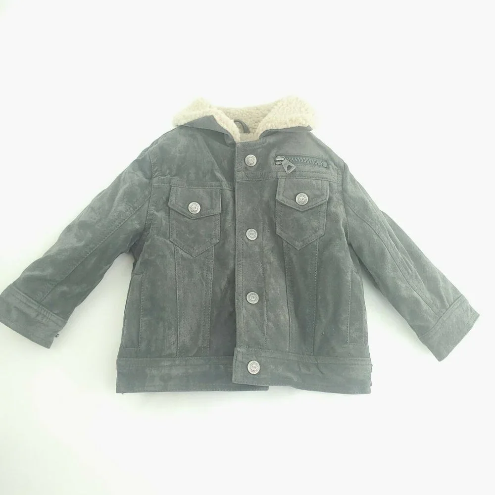 Urban Republic Boys Gray Flap Pockets Snap Buttons Winter Coat Size 18 Months